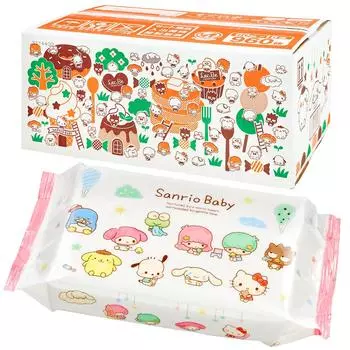 Салфетки для рук LEC Sanrio с чистой водой сетчатого типа 60 шт. x 16 шт. Сделано в Японии 99% (960 шт.)