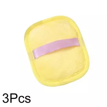 Салфетки для снятия макияжа для ухода за кожей лица Микрофибра Многоразовые полотенца для лица Ультрамягкое очищение лица Очищающее полотенце Макияж 3pc жёлтый
