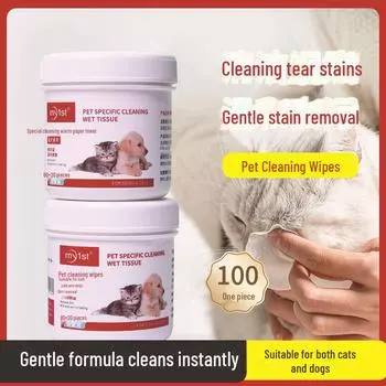 Салфетки для удаления пятен от глаз и слез у собак и кошек — очищают следы от слез 100 pieces