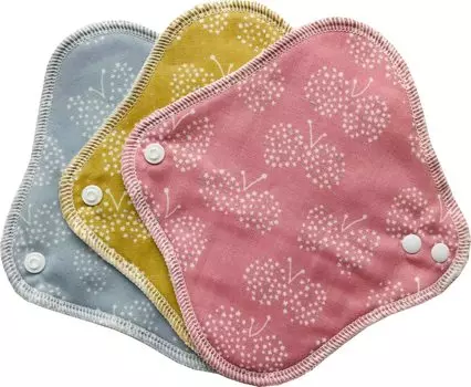 Салфетки из хлопковой ткани Sweet Cotton Cloth, набор из 3 хлопковых ежедневных прокладок, 100% сделано в Японии (бабочка)
