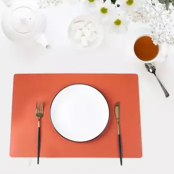 Салфетки из искусственной кожи, термостойкий противоскользящий коврик для стола, грязеотталкивающие многоразовые прямоугольные салфетки для домашнего декора кухни, обеденный стол зелёный