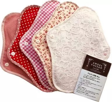 Салфетки из нежной хлопковой ткани с интегрированной фланелью для дневного использования, набор из 5 шт. со щелочным моющим средством, сделано в Японии (Кларте розовый)