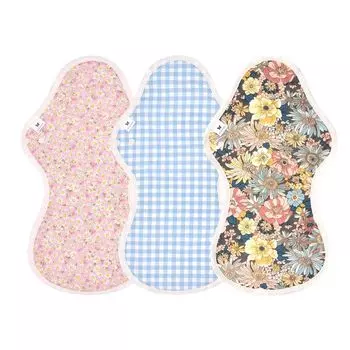 Салфетки из органической ткани, набор из 3 предметов, для очень тяжелых дней и ночей, длинные, большого размера, толстые гигиенические салфетки, прокладки для ухода за мочой, для среднего веса, Liberty