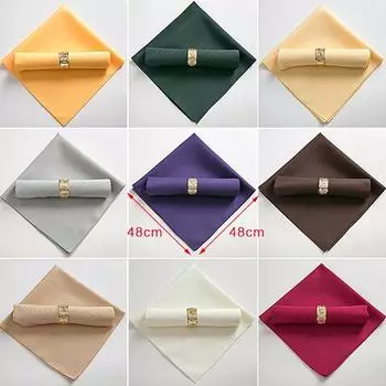 Салфетки из полиэстера для ресторана, свадьбы, банкета, ужина, 48*48 см серый