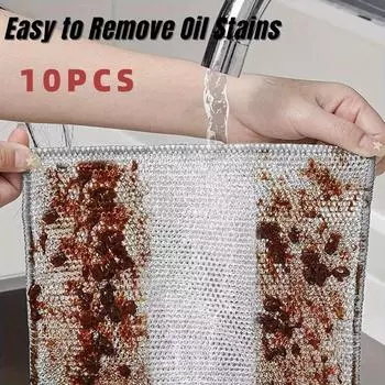Салфетки из проволочной сетки высокой прочности - 8 X 8 дюймов, эффективны для мойки, кастрюль и сковородок 1PCS