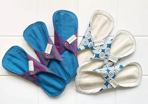 Салфетки из южноиндийской ткани, легкие, для ежедневного использования, 3 шт. x 2 комплекта, сертифицированный продукт GOTS Eco Femme (Водонепроницаемый)