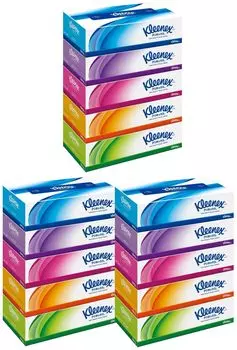 Салфетки Kleenex 360 листов x 5 коробок в упаковке (180 пар) [x3 шт.]
