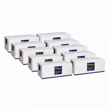 Салфетки Kleenex ультра семейный размер 420 листов x 10 коробок [продажа коробок] 3-слойные (140 пар) белый
