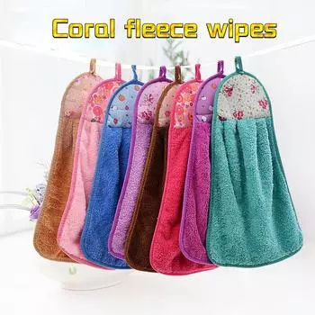 Салфетки коралловые бархатные кухонные подвесные полотенца для рук красный