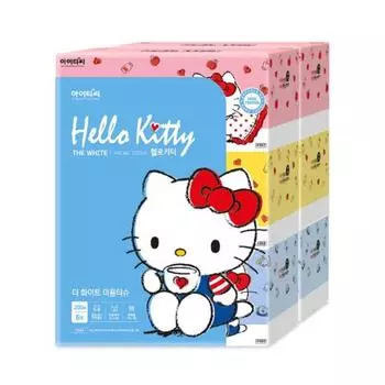 Салфетки косметические Hello Kitty THE WHITE 200 листов, 200 листов, 6 штук, популярный персонаж в Корее