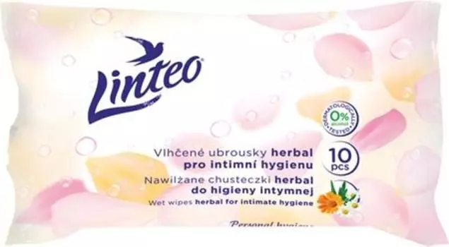 Салфетки Linteo для интимной гигиены. TU прозрачный