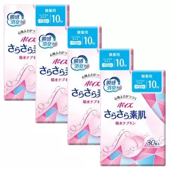 Салфетки Poise Smooth Skin впитывающие воду для маленьких детей 10 куб. см 30 листов для ежедневного ухода за мочевыми путями x 4 комплекта (Для Утечки)