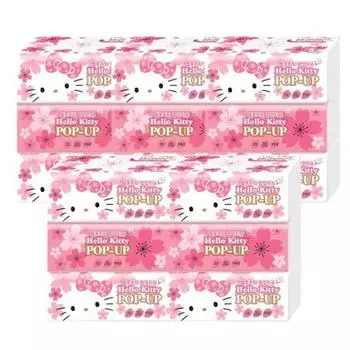 Салфетки-раскладушки Hello Kitty, 3 слоя, цветущая вишня, 110 листов, 15 штук, популярный персонаж в Корее