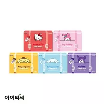 Салфетки Sanrio Travel Lotion Beauty (64 листа) 5 упаковок x 1 упаковка, популярный персонаж в Корее