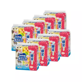 [Салфетки Tugu] Салфетки Moony Tugu, 99% чистой воды, сменный блок, 1440 листов (60 листов x 3 шт. x 8), без добавок (без спирта, отдушек и парабенов), саз