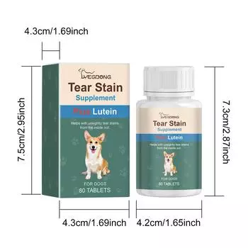 Салфетки Yegbong Gentle Tear Stain & Pet Eyes для всех собак и кошек. Текстурированные салфетки для ухода за шерстью. Удаляют выделения и слизь, уменьшают пятна от слез. 80pcs