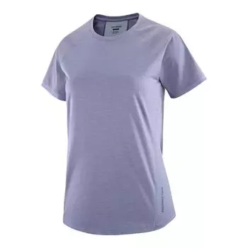 SALOMON Базовая футболка женская с круглым вырезом, однотонная, удобная, повседневная, с коротким рукавом, гранитно-синяя C24702 S