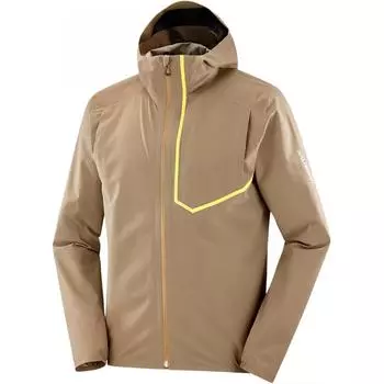 Salomon Bonatti Trail Color Block Windproof Breathable Hooded Long Sleeve Jacket Men jackets Mushroom-Brown LC2271800 M
