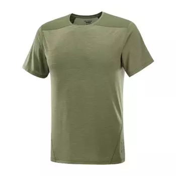 Salomon Breathable Slim Fit Quick Dry Soft Short Sleeve T-Shirt Men Tops Grape-Leaf C24755 L