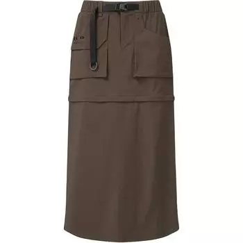 Salomon Color Block Lace-Up Pocket Midi Casual Skirt Women skirts Brown C28190 XS