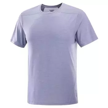 Salomon Dopamine Breathable Quick-Dry Solid Color Crew Neck T-Shirt Men Tops Blue Granite C24756 S