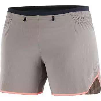 Salomon Elastic Waist Mid Rise Three Quarter Casual Shorts Women shorts Brown C24377 XS