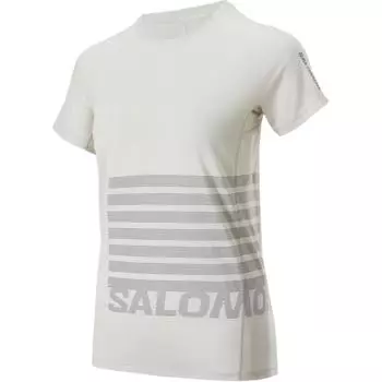 SALOMON Футболка Sense Aero Ss Tee Gfx Running Series для активного отдыха, быстросохнущая, дышащая, удобная, с коротким рукавом, женские топы, цвет Earth-Gray C22798 M