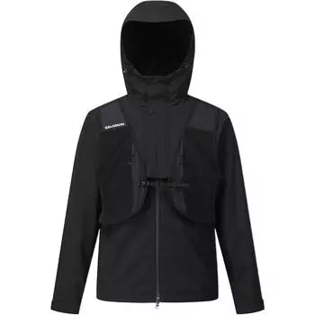 Salomon Korea Line Spliced Zipper Hooded Faux Two Piece Jacket Long Sleeve Unisex Jackets Black LC2573900 S