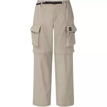 Salomon Korean Line Letter Print Mid Waist Straight Leg Work Pants Men pants Light-Brown LC2571300 S