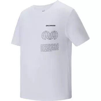 Salomon Letter Round Neck Pullover Short Sleeve T-Shirt Unisex T-Shirts White LC2249100 M