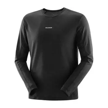Salomon Lightweight Breathable Comfortable Quick-Dry Long Sleeve T-Shirt Men tops Deep-Black C24244 S