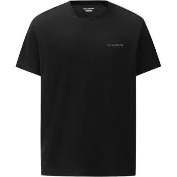 Salomon Logo Round Neck Short Sleeve T-Shirt Men Tops Black C28080 S