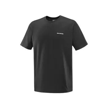 Salomon Logo Rx Sports Casual Pullover Crew Neck Short Sleeve Breathable T-Shirt Men T-Shirts Deep-Black C25272 XS