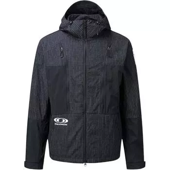 SALOMON Логотип Буква Свободного Кроя Куртка с Капюшоном и Длинным Рукавом Мужская Куртка Черная C28046 M