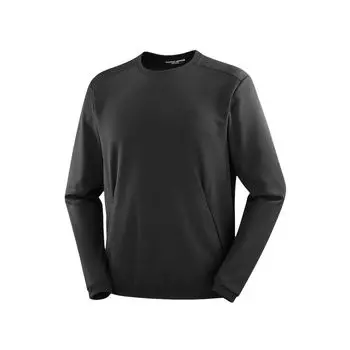 Salomon Motomesh Crewneck Outdoor Warm Breathable Long Sleeve Sweatshirt Men tops Deep-Black C24464 M