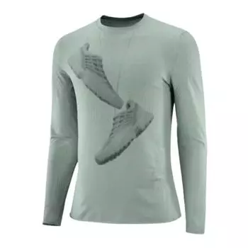 SALOMON Мягкая Удобная Простая Футболка с Длинным Рукавом Унисекс Топы Зеленый C25515 S