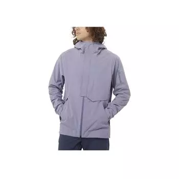 Salomon Outerpath Waterproof Breathable Lightweight Comfortable Mountaineering Jacket Men Jackets Blue Purple C24730 L