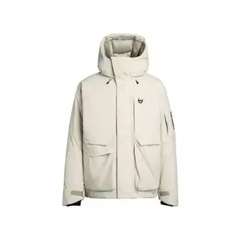 Salomon Outlife FW24 Outdoor Series WP Down Hooded Water-Resistant Windproof Warm Jacket Unisex Jackets Earth-Gray C23738 L