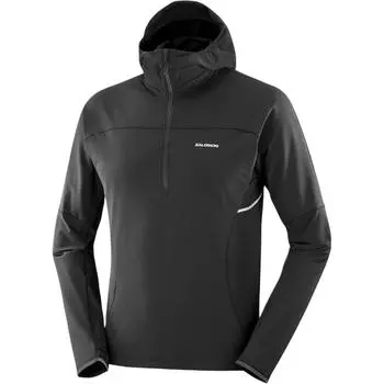Salomon Sense Aero Hybrid Soft Comfortable Windproof Waterproof Moisture-Wicking Warm Half-Zip Sweatshirt Men sweatshirt Deep-Black LC2290600 S