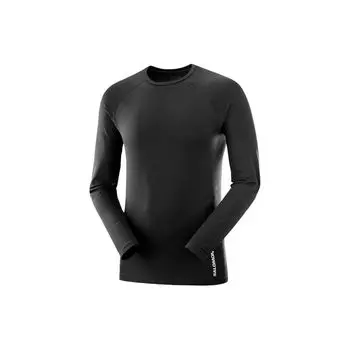 Salomon Sense Aero Seamless Skiing Pullover Long Sleeve T-Shirt Men Tops Black LC1878100 S