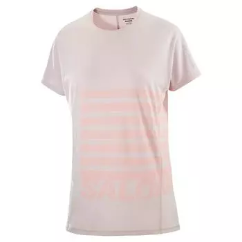 SALOMON Sense Aerographic Мягкая Дышащая Удобная Приятная к коже Футболка с коротким рукавом и круглым вырезом Обычная Женские топы Светло-розовый Огненно-красный C26965 M