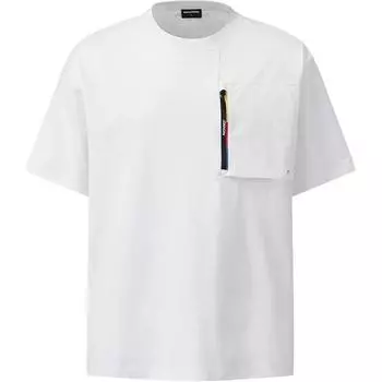Salomon Solid Color Crew Neck Short Sleeve Pocket Loose T-Shirt Men tops White C28150 M
