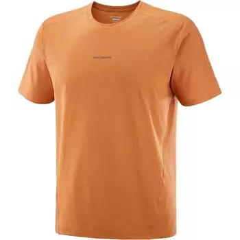 Salomon Trackline Comfortable Soft Vintage Versatile Short Sleeve T-Shirt Men Tops Orange C24389 M