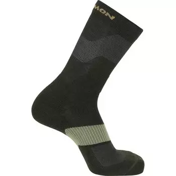 Salomon X Ultra Crew Lichen L Men s Socks, LC2166400, Peat/Deep Green/Kelp