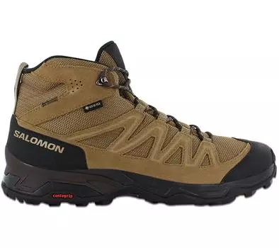 Salomon X Ward Leather Mid GTX - GORE-TEX - Мужские походные ботинки коричневые 471818 ОРИГИНАЛ