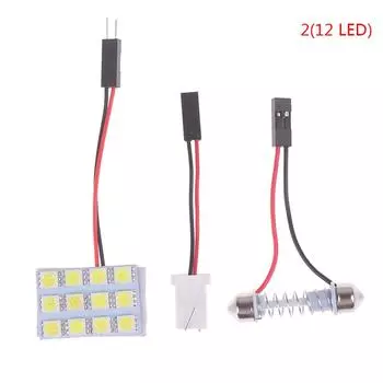 Салон автомобиля 5050 Led White Light Smd Lamp Panel T10 Festoon Dome Ba9S 12V 5W 12LED