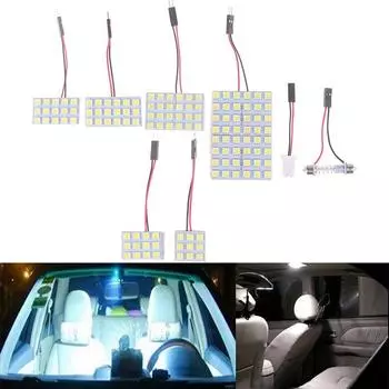 Салон автомобиля 5050 Led White Light Smd Lamp Panel T10 Festoon Dome Ba9S 12V 5W 12LED