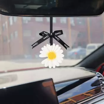 Салон автомобиля Ароматерапия Зеркало заднего вида Подвеска Твердый Очищающий Воздух Бальзам Пластырь Таблетка Для Гардероба Освежитель Воздуха Daisy Rose