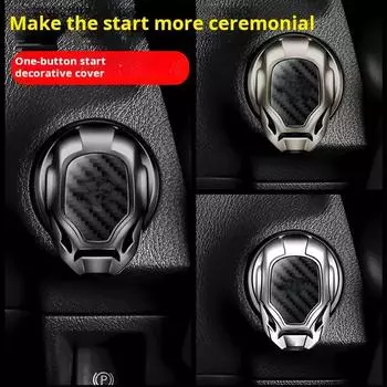 Салон автомобиля Двигатель Зажигание Старт Стоп Кнопка Нажимная кнопка Одна кнопка Ключ зажигания Декоративный переключатель Кнопка Крышка 3D Наклейка Отделка Новая золотой