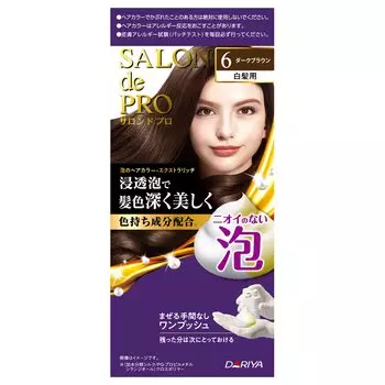 Salon de Pro Gray Hair Dye Foam Hair Color Extra Rich 6 Темно-коричневый [квази-лекарство]